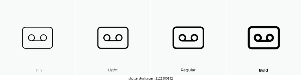 voicemail rectangle icon. Thin, Light Regular And Bold style design isolated on white background
