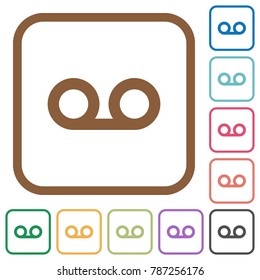 Voicemail simple icons in color rounded square frames on white background