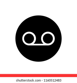 Voicemail vector icon, record symbol. Simple, flat design for web or mobile app