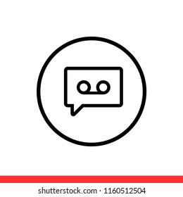 Voicemail vector icon, record symbol. Simple, flat design for web or mobile app