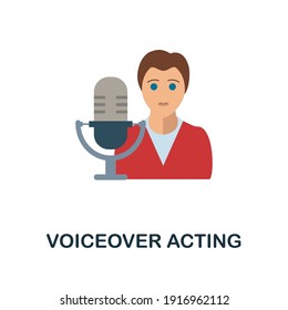 Voiceover Acting flat icon. Color simple element from freelance collection. Creative Voiceover Acting icon for web design, templates, infographics and more