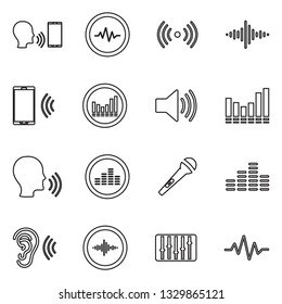 Voiceover Icons. Thin Line Design. Vector Illustration.