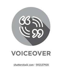 Voiceover or Voice Command Icon with Sound Wave Images Set