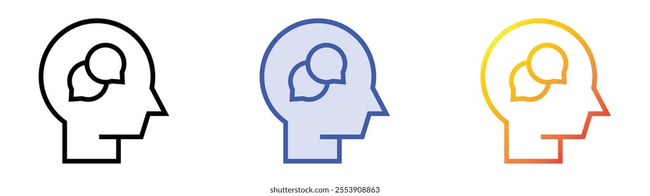 voices icon. Linear, Blue Fill and Gradient Style Design Isolated On White Background