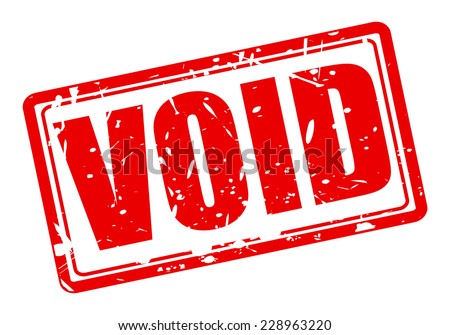 Void red stamp text on white