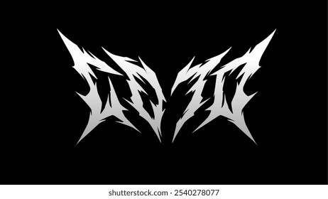 void with sharp, jagged, and abstract lettering, creating a dark, intense, and edgy aesthetic. The angular and fragmented shapes resemble metal band logos, evoking a sense of emptiness or mystery