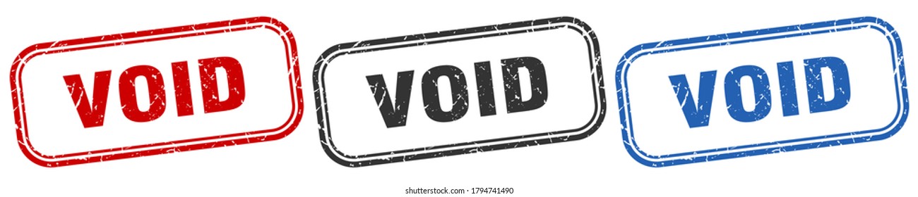 void square isolated sign set. void stamp