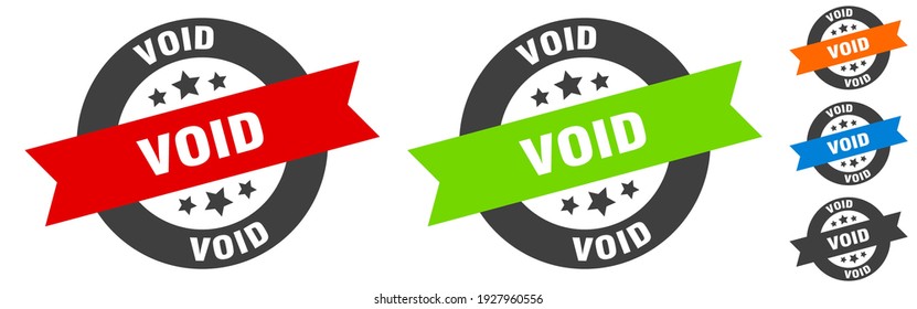 void stamp. void round ribbon sticker. label
