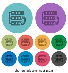 VoIP call flat icons on color round background.