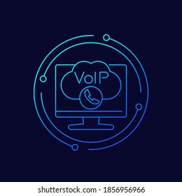 Voip call line vector icon