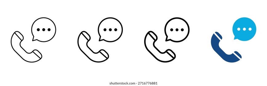 VoIP-Symbol: Kollektion mit unterschiedlichen Stilkonturen - Vektorgrafik festlegen
