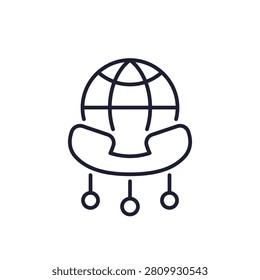 Voip icon, IP telephony line vector