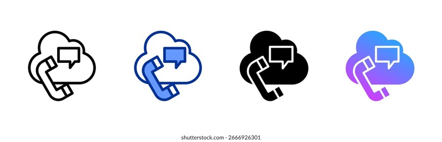 Voip-Symbolblatt, mehrere Stilkollektionen