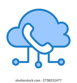 Voip Integration Icon With Blue Color For Accounting and Business