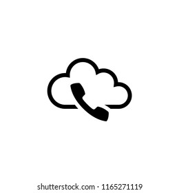 Voip, IP Telephony. Flat Vector Icon illustration. Simple black symbol on white background. Voip, IP Telephony sign design template for web and mobile UI element