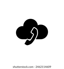 Voip, Icono de Vector plano de telefonía IP. Símbolo sólido simple aislado sobre fondo blanco. Voip, Plantilla de diseño de señalización de telefonía IP para Web y elemento de interfaz de usuario móvil