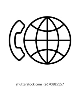 Icono de línea Voip Ilustración vectorial