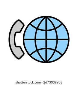 Icono de color lineal Voip Ilustración vectorial