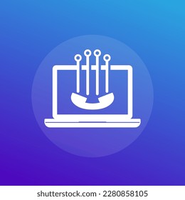 Icono de llamada de Voip, vector