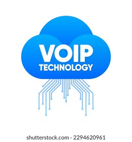 Voip Technology icon. Internet call concept connection. Voice over network, voip sign. Voice Over IP Service. Software for network phone calls. Vector illustration.