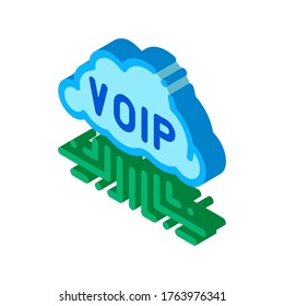 Voip Technology Icon Vector. Isometric Voip Technology sign. color isolated symbol illustration