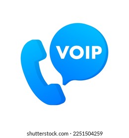 VoIP technology, voice over IP. Internet calling banner. Vector illustration.