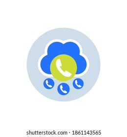 Voip telephony calls icon, vector