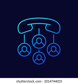 Voip telephony, calls line vector icon