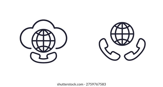 Voip telephony, roaming call line icons