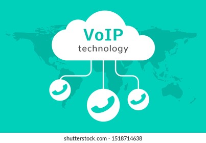 Voip vector icon. Internet call concept connection. Voice over network, voip sign.