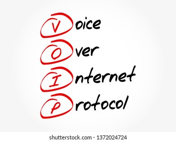 VOIP - Voice over Internet Protocol acronym, technology concept background