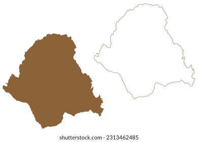 Voitsberg district (Republic of Austria or Österreich, Styria, Steiermark or Štajerska state) map vector illustration, scribble sketch Bezirk Voitsberg map