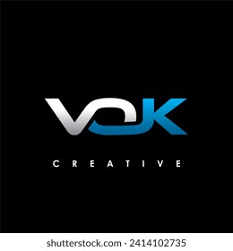 Ilustración vectorial de la plantilla de diseño del logotipo inicial de la carta VOK