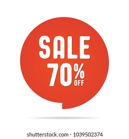 Vol.5 Sale sign set red 70 percent heading design for banner or poster. Sale and Discounts Concept. Vector illustration.