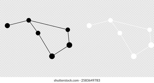 Volans constellation map set. Vector illustration.
