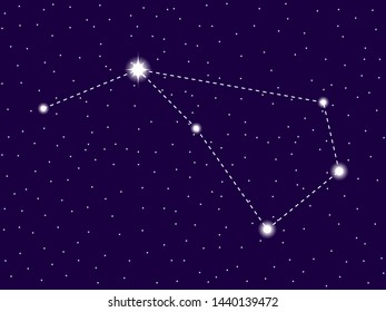Volans constellation. Starry night sky. Cluster of stars and galaxies. Deep space. Vector illustration