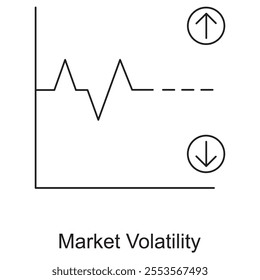 Volatile Market Icon, Navigating Financial Uncertainty in Volatile Markets, Understanding Market Volatility Risks and Opportunities icon