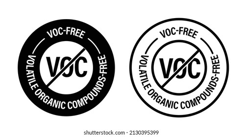 'volatile organic compounds-free' abstract. 'VOC free' vector icon, eco friendly