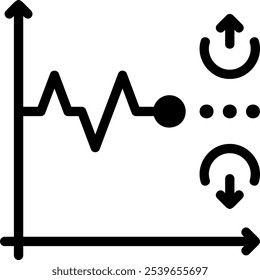 Icono de glifo de volatilidad Ilustración Vector