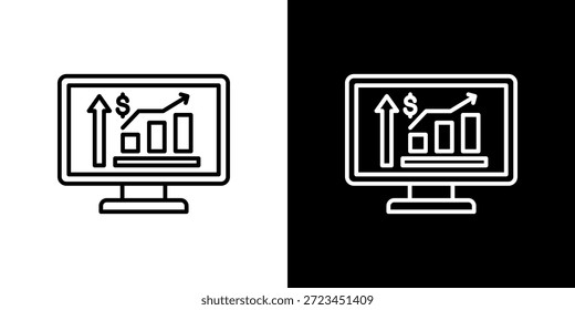 Volatility icon black and white outline.