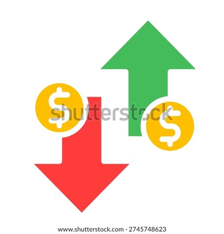 Volatility Icon – Multicolor icon representing market fluctuations and uncertainty