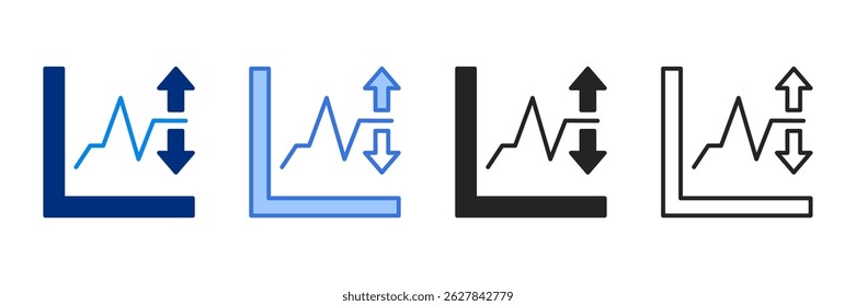 Volatility Icon Set Multiple Style Vector Illustration