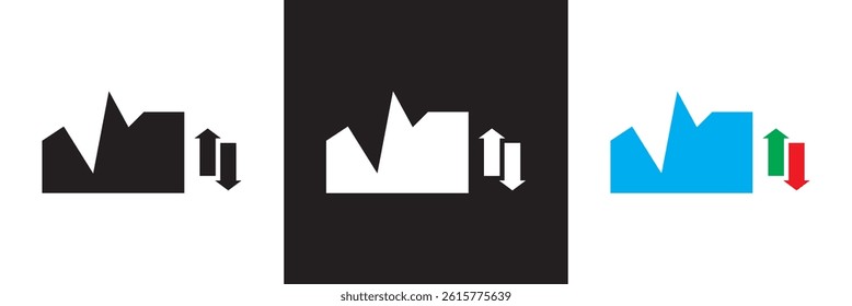 Volatility Icon.  Vector for websites, mobile interfaces, presentations, banner, visual branding etc. Vector illustration. isolated on white and black background. EPS 10