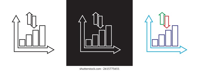Volatility Icon.  Vector for websites, mobile interfaces, presentations, banner, visual branding etc. Vector illustration. isolated on white and black background. EPS 10