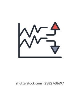 volatility icon. vector.Editable stroke.linear style sign for use web design,logo.Symbol illustration.