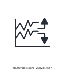 icono de volatilidad. vector.Curso editable.Signo de estilo lineal para uso de diseño web,logotipo.Ilustración de símbolo.