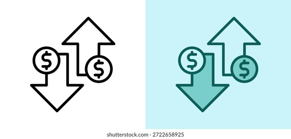 Icono de volatilidad Ilustración vectorial de whitegreen