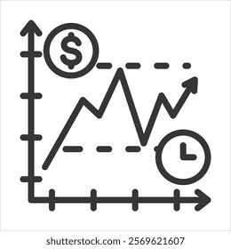 Volatility Outline Icon Vector Illustration