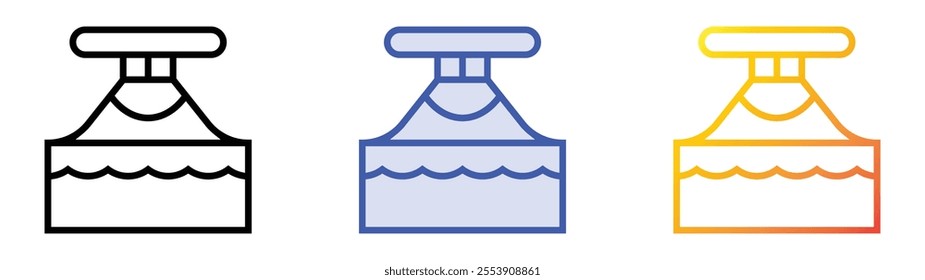 volcanic activity icon. Linear, Blue Fill and Gradient Style Design Isolated On White Background