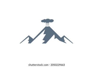 Volcanic activity linear icon. Volcanic eruptions are major source of natural pollution problem icon vector minimal logo